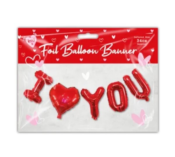 I Love You Foil Balloon Banner