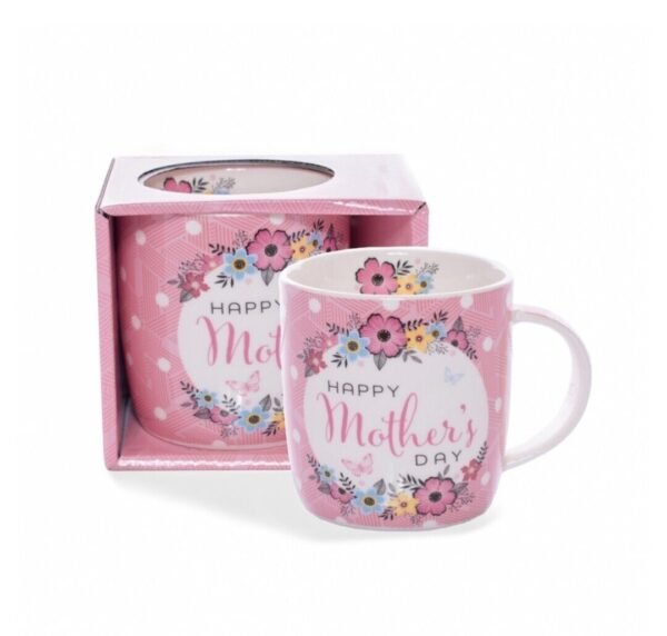 Happy mother's day mug with flowers printed