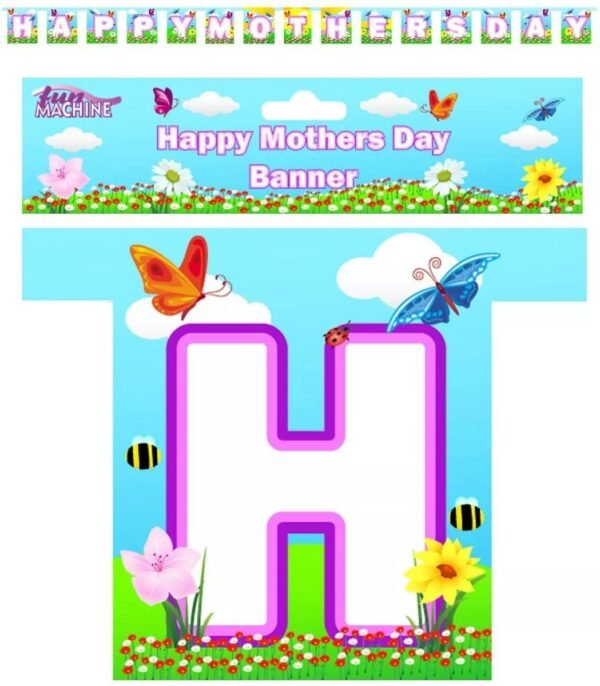 MOTHERS DAY BANNER BUNTING DECORATION GARLAND CUT OUT LETTERS OVER 3MTR LONG