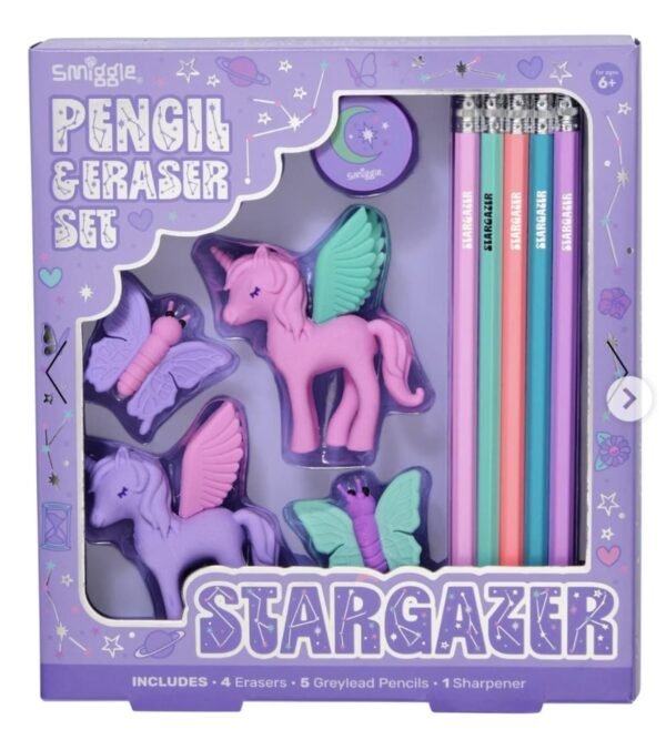 Smiggle pony pencil eraser set