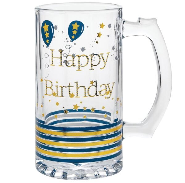 Happy birthday glass