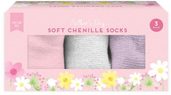 Mother's Day Soft Chenille Socks 3pk