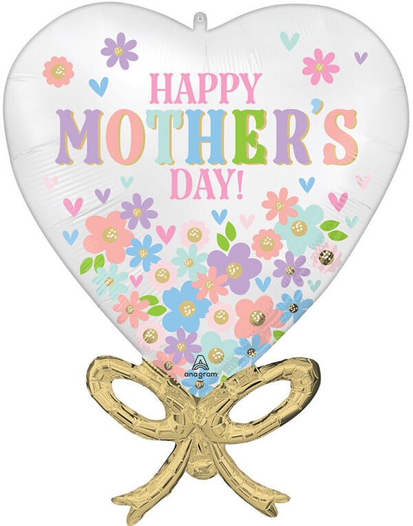 28" Happy Mother's Day Daisy Chain Bow Foil Balloon