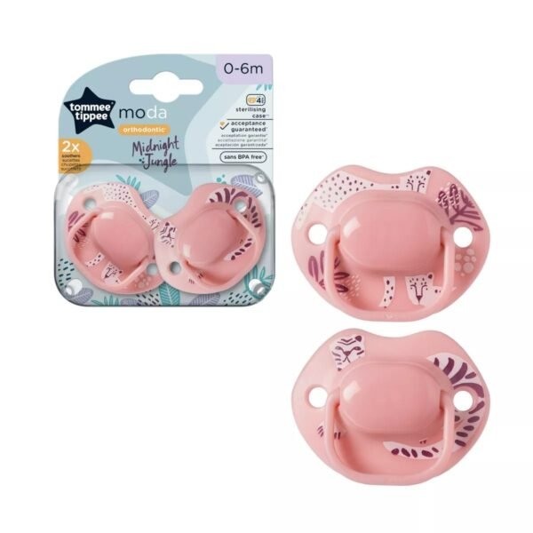 Tommee Tippee MODA Twin Pack BPA-Free Soothers Pacifier 0 - 6month