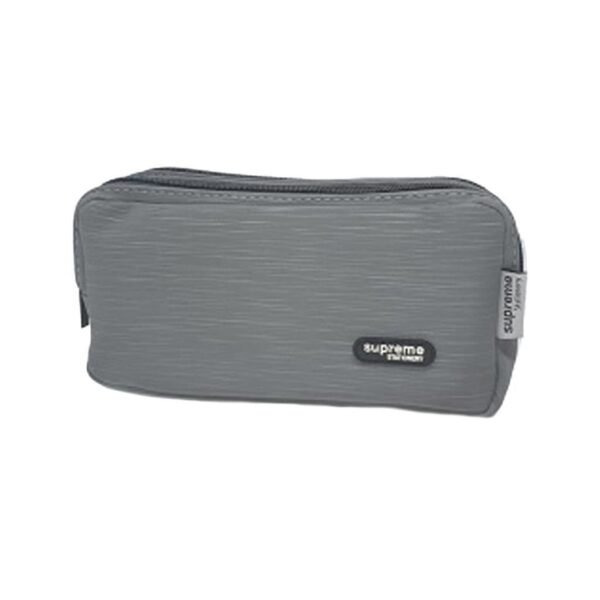 Supreme Stationery Double Pencil Case Silver