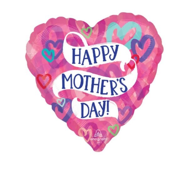 18 inch Mother's Day Layered Hearts Heart Foil Balloon