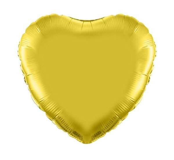18" gold heart foil balloon